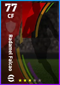 Radamel Falcao eFootball 2026 player card — 77 OVR CF