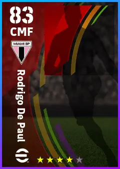 Rodrigo De Paul eFootball 2026 player card — 83 OVR CMF
