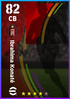 Ibrahima Konate eFootball 2026 player card — 82 OVR CB