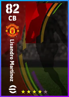 Lisandro Martinez eFootball 2026 player card — 82 OVR CB