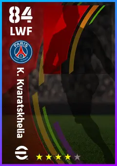 K. Kvaratskhelia eFootball 2026 player card — 84 OVR LWF
