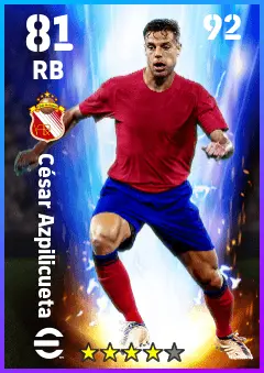 Cesar Azpilicueta eFootball 2026 player card — 81 OVR RB