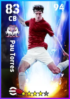 Pau Torres eFootball 2026 player card — 83 OVR CB