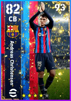 Andreas Christensen eFootball 2026 player card — 82 OVR CB