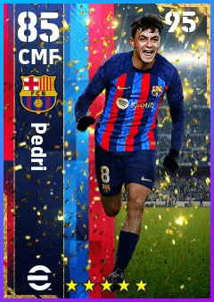 Pedri eFootball 2026 player card — 85 OVR CMF