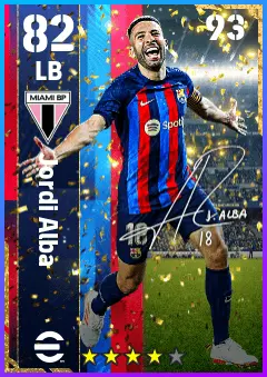 Jordi Alba eFootball 2026 player card — 82 OVR LB