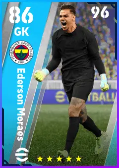 Ederson Moraes eFootball 2026 player card — 86 OVR GK