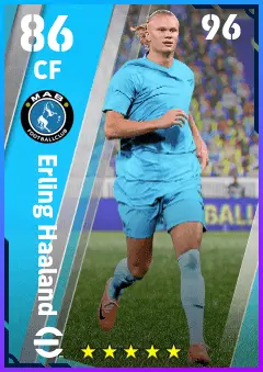Erling Haaland eFootball 2026 player card — 86 OVR CF