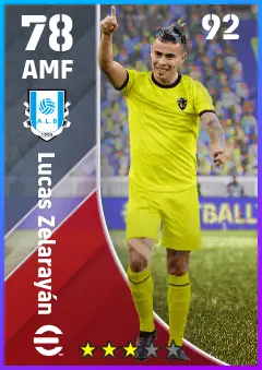 Lucas Zelarayan eFootball 2026 player card — 78 OVR AMF