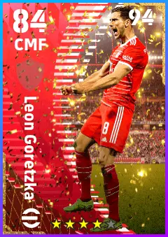 Leon Goretzka eFootball 2026 player card — 84 OVR CMF