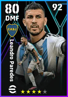Leandro Paredes eFootball 2026 player card — 80 OVR DMF