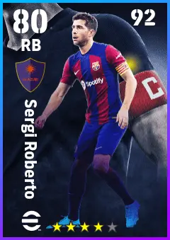 Sergi Roberto eFootball 2026 player card — 80 OVR RB