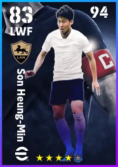Son Heung-Min eFootball 2026 player card — 83 OVR LWF