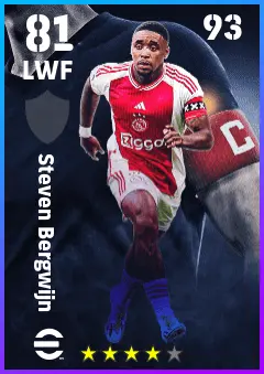 Steven Bergwijn eFootball 2026 player card — 81 OVR LWF