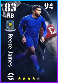 Reece James eFootball 2026 player card — 83 OVR RB