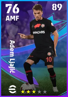 Adem Ljajic eFootball 2026 player card — 76 OVR AMF