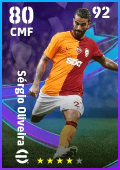 Sergio Oliveira eFootball 2026 player card — 80 OVR CMF