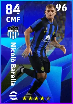 Nicolo Barella eFootball 2026 player card — 84 OVR CMF