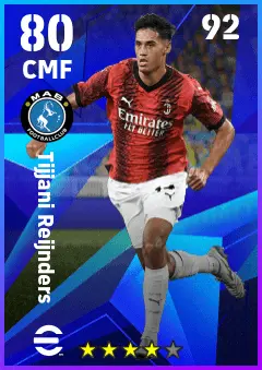 Tijjani Reijnders eFootball 2026 player card — 80 OVR CMF