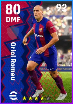 Oriol Romeu eFootball 2026 player card — 80 OVR DMF