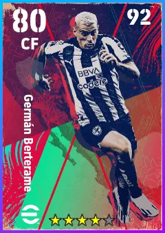 German Berterame eFootball 2026 player card — 80 OVR CF