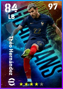 Theo Hernandez eFootball 2026 player card — 84 OVR LB