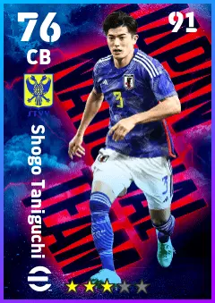 Shogo Taniguchi eFootball 2026 player card — 76 OVR CB