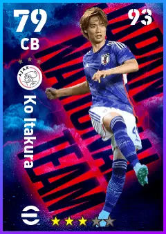 Ko Itakura eFootball 2026 player card — 79 OVR CB