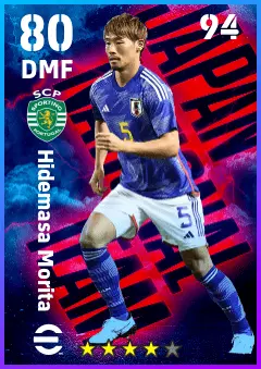 Hidemasa Morita eFootball 2026 player card — 80 OVR DMF
