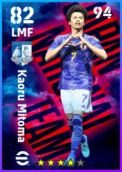 Kaoru Mitoma eFootball 2026 player card — 82 OVR LMF