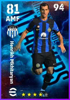 Henrikh Mkhitaryan eFootball 2026 player card — 81 OVR AMF