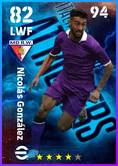 Nicolas Gonzalez eFootball 2026 player card — 82 OVR LWF