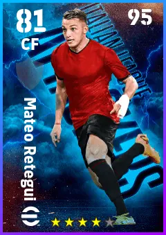 Mateo Retegui eFootball 2026 player card — 81 OVR CF