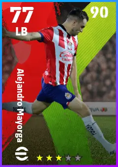 Alejandro Mayorga eFootball 2026 player card — 77 OVR LB