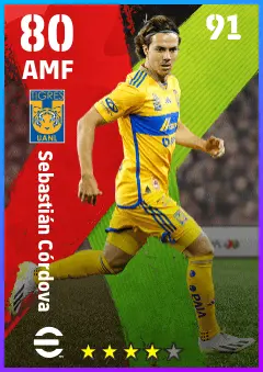 Sebastian Cordova eFootball 2026 player card — 80 OVR AMF