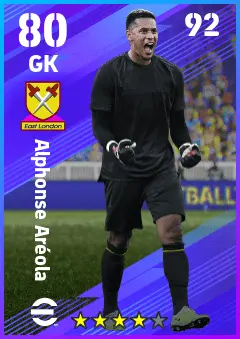 Alphonse Areola eFootball 2026 player card — 80 OVR GK
