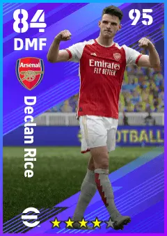 Declan Rice eFootball 2026 player card — 84 OVR DMF