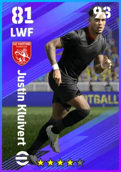Justin Kluivert eFootball 2026 player card — 81 OVR LWF