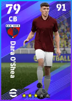 Dara O Shea eFootball 2026 player card — 79 OVR CB