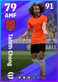 Tahith Chong eFootball 2026 player card — 79 OVR AMF