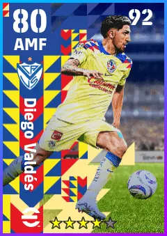 Diego Valdes eFootball 2026 player card — 80 OVR AMF