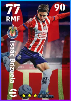 Isaac Brizuela eFootball 2026 player card — 77 OVR RMF