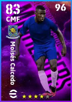Moises Caicedo eFootball 2026 player card — 83 OVR CMF