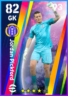 Jordan Pickford eFootball 2026 player card — 82 OVR GK