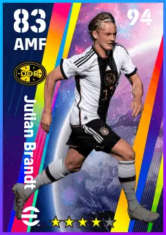 Julian Brandt eFootball 2026 player card — 83 OVR AMF