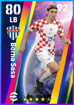 Borna Sosa eFootball 2026 player card — 80 OVR LB