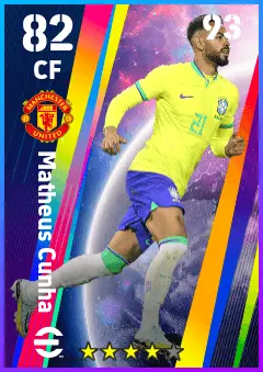 Matheus Cunha eFootball 2026 player card — 82 OVR CF