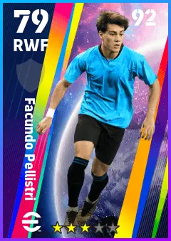 Facundo Pellistri eFootball 2026 player card — 79 OVR RWF