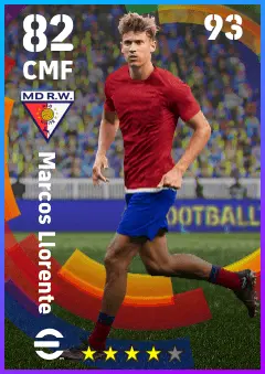 Marcos Llorente eFootball 2026 player card — 82 OVR CMF