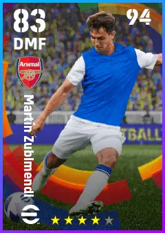 Martin Zubimendi eFootball 2026 player card — 83 OVR DMF